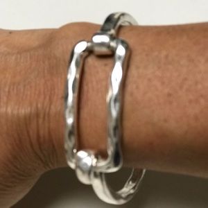 Silver Tone Bangle Clasp Bracelet
